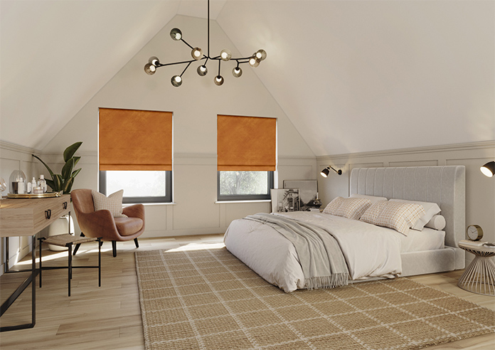 Odessa Velvet, Nectarine - Roman Blind - Image 6
